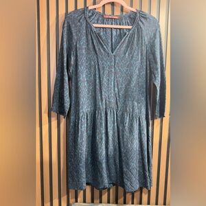 Comptoir Des Cotonniers Blue‎ and Black Patterned Dress Sz S